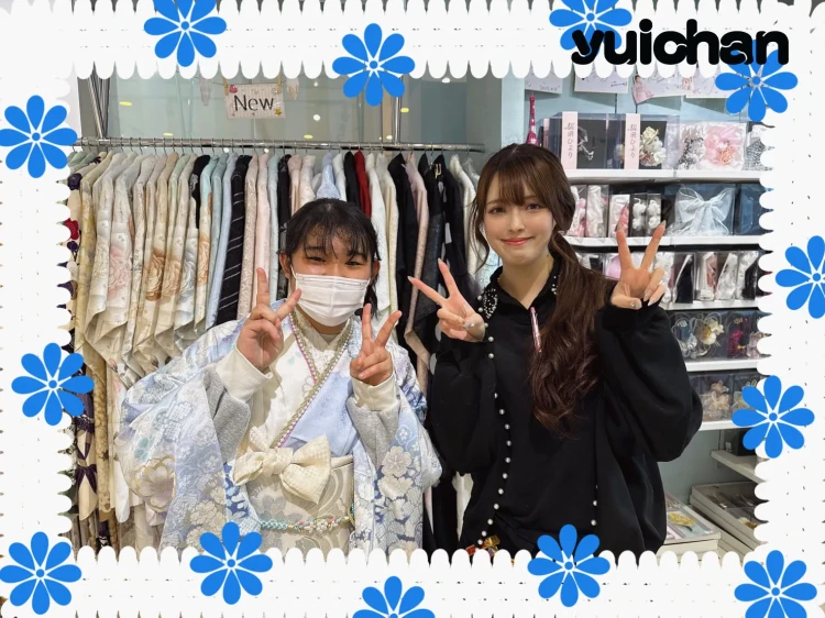 富田林市の2029年成人に参加されるお嬢様の水色関芳のお振袖コーディネートご紹介