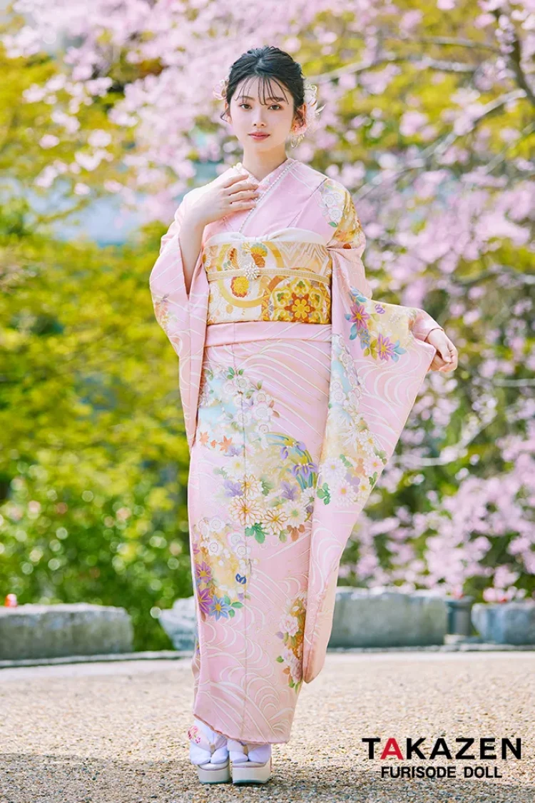 TAKAZEN東京表参道店Flagshipでお取り扱いのあるピンクの吉澤織物のお振袖