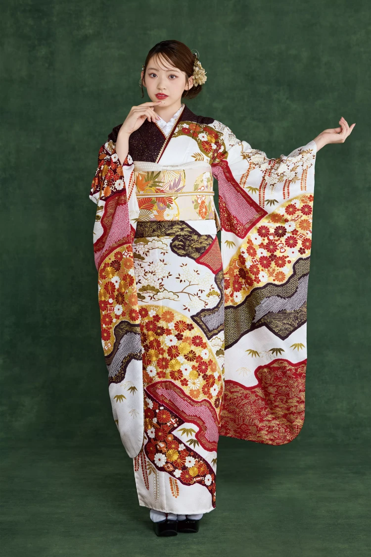 TAKAZEN姫路店　振袖　成人式　古典　加古川振袖　白地振袖　高級振袖　青柳振袖