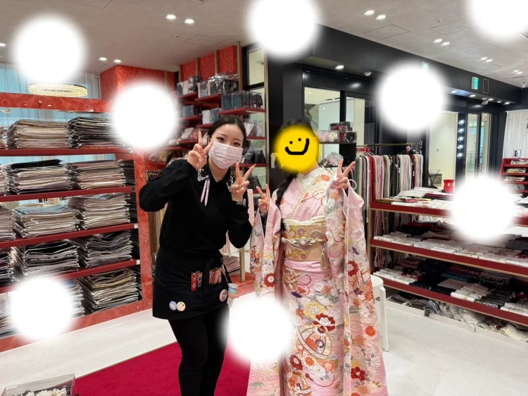 大阪梅田でピンク色の正統派古典振袖