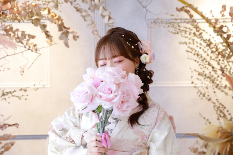 編みおろしヘアスタイルオリジナル髪飾り　オシャレな成人式卒業式髪飾り通販