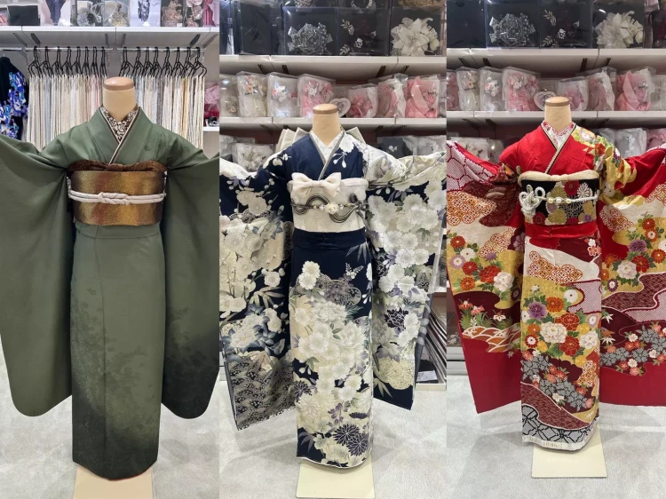 TAKAZEN姫路店　姫路市　成人式　卒業式　袴　振袖　イマドキ振袖　緑振袖　紺色振袖　ネイビー振袖　赤振袖　深い赤振袖