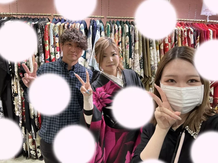 TAKAZEN姫路店　振袖　成人式　ピンク振袖　蓮柄振袖　黒ピンク振袖　神河町振袖レンタル　神崎郡振袖レンタル　