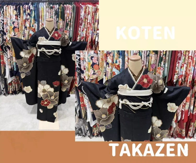 TAKAZEN神戸旧居留地店での大柄で深めなお色味が入った大人っぽお振袖