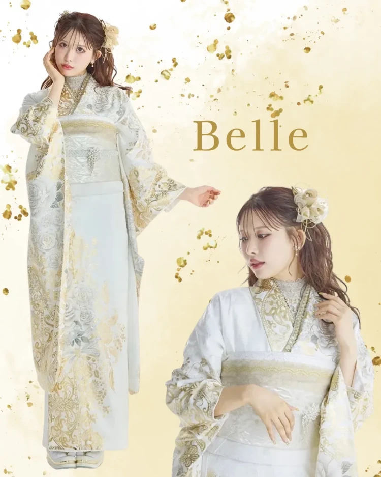 ヘップバーンシリーズローズのお振袖で美女と野獣のベルコーデ