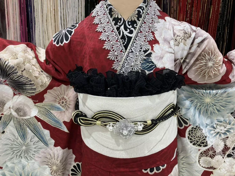 TAKAZEN姫路店　振袖　成人式　古典　　エンジ振袖　赤古典振袖　大柄振袖　TAKAZEN振袖　姫路振袖　加古川振袖　高砂振袖　太子振袖　中村里砂　メーカーブランド