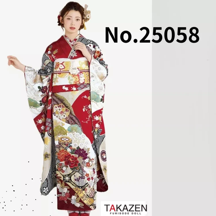 TAKAZEN神戸旧居留地店で振袖レンタルで人気の正統派古典柄の赤色お振袖のご紹介