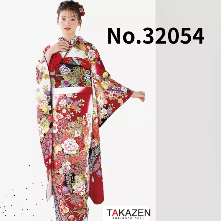 TAKAZEN神戸旧居留地店で振袖レンタルで人気の正統派古典柄の赤色お振袖のご紹介