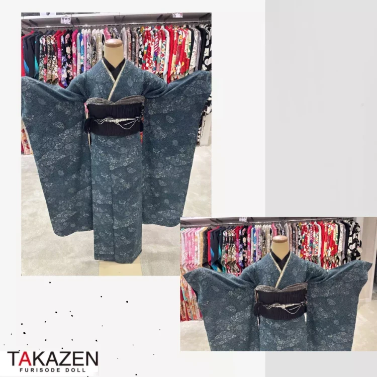 TAKAZEN神戸旧居留地店で振袖レンタルでオススメのヴィンテージスタイルのターコイズブルーの振袖の紹介