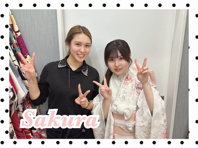 TAKAZEN橿原店にご来店頂いたコスメカラーのお振袖でお写真プランに決定されたお客様コーデ