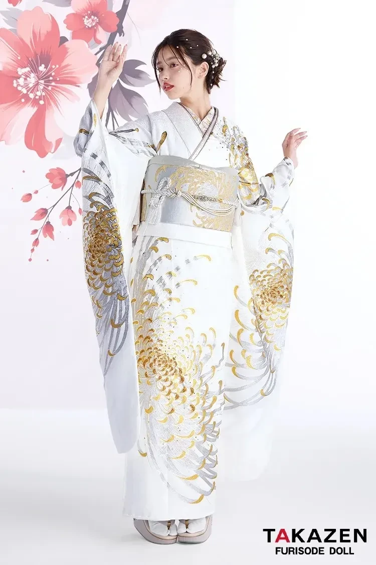 白ゴールドの粋古典振袖