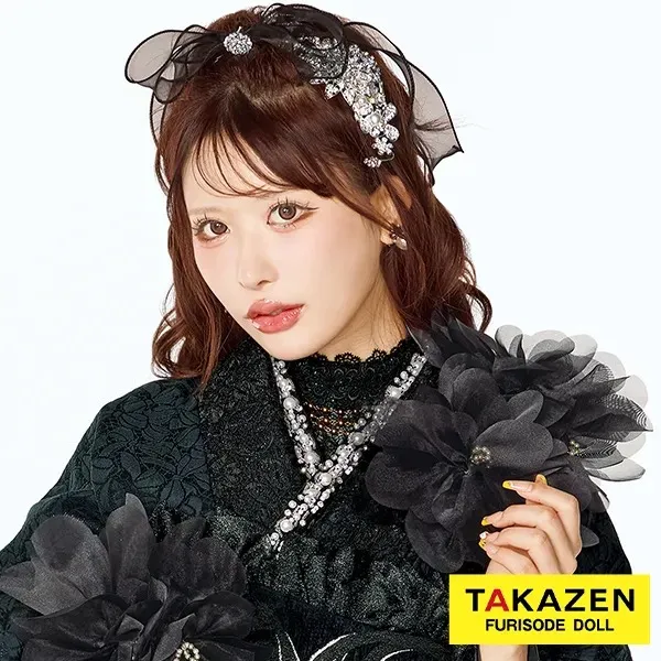 レースインナーネットレンタル(レース素材つけ襟単品レンタル)　ブラック　おしゃれ