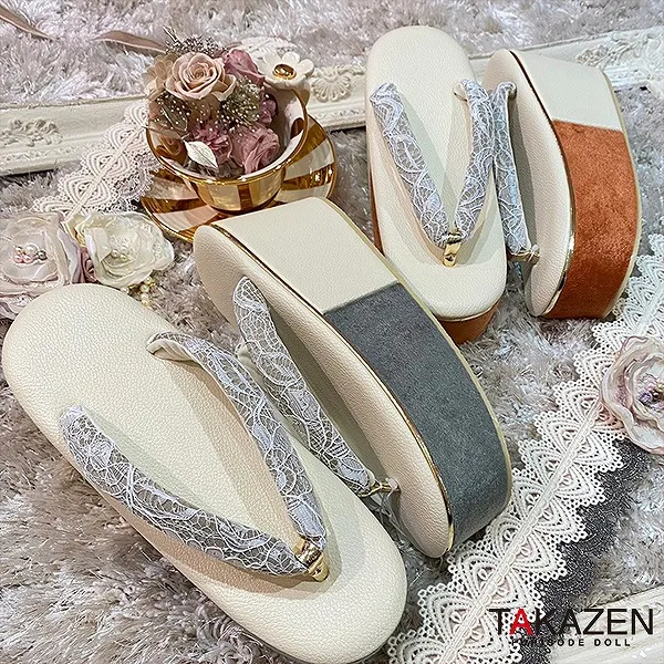 ベルベット調レース大人気厚底草履通販　FURISODE DOLL