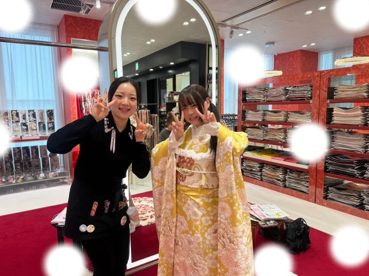 【大阪・梅田・豊中市で振袖をお探しの方】♡12日　大阪梅田でくすみ黄色お振袖姫ちゃん♡TAKAZEN大阪梅田本店♡