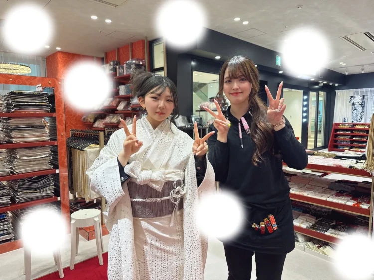 大阪梅田でレトロ振袖