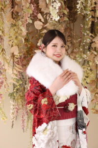 TAKAZEN東京表参道店Flagshipで前撮り撮影会開催。撮影で使うスタジオのご紹介。ドライフラワーの背景。