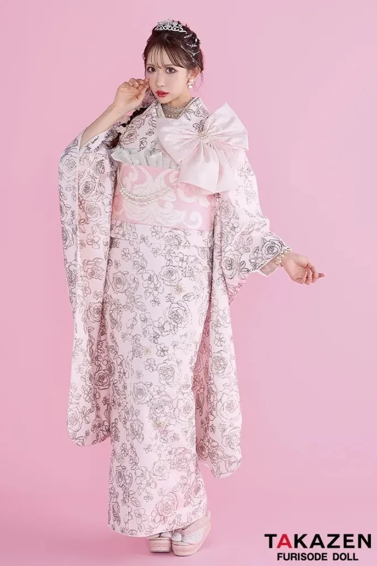成人式　振袖　姫ギャル　キラキラ　TAKAZEN　ピンク　