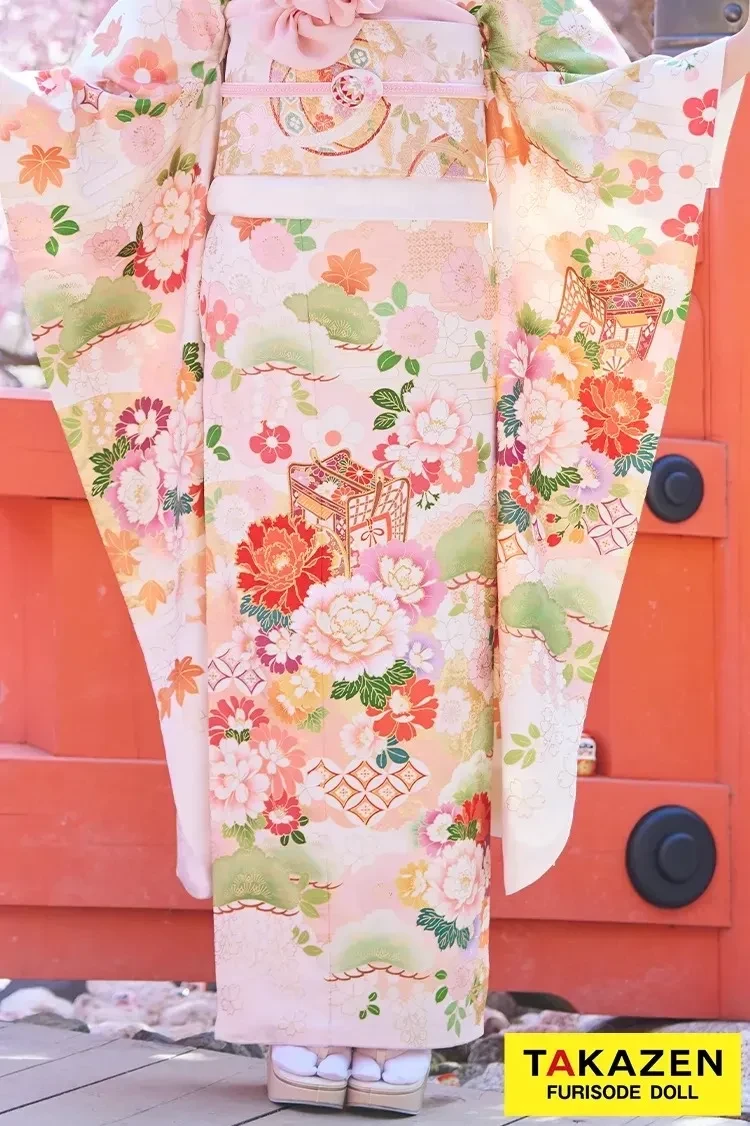 古典柄の牡丹柄お振袖