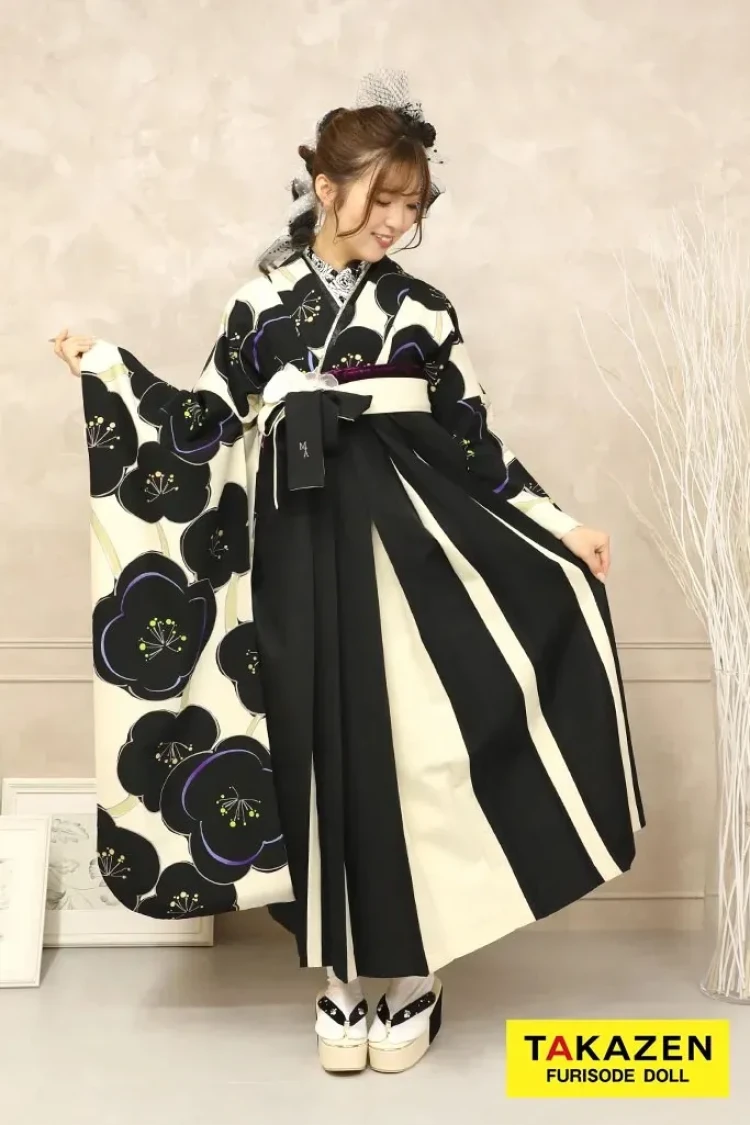 梅柄の個性派シンプルレトロな袴