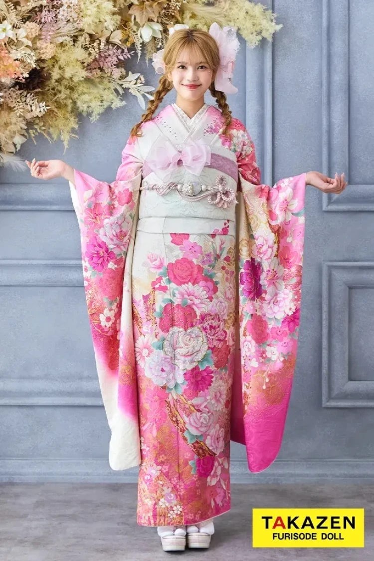 成人式　振袖　姫ギャル　キラキラ　TAKAZEN　ピンク　
