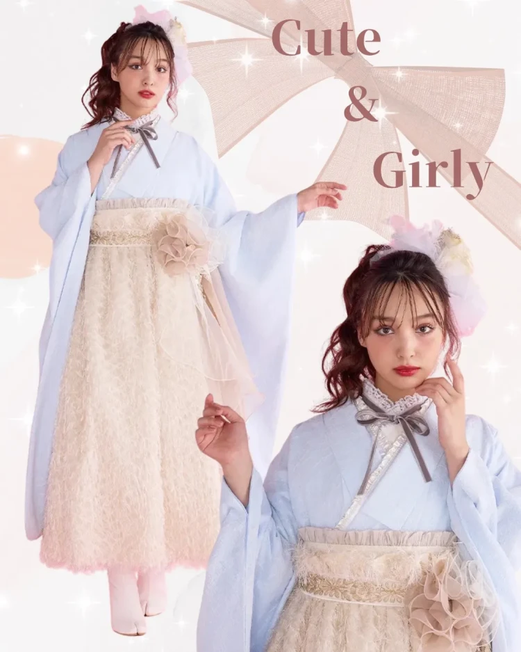 TAKAZENオリジナルのイマドキで可愛いキュート＆ガーリーの袴コーデ