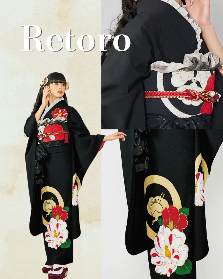 レトロにかっこよくこだわりたい方にオススメのお振袖のコーデ