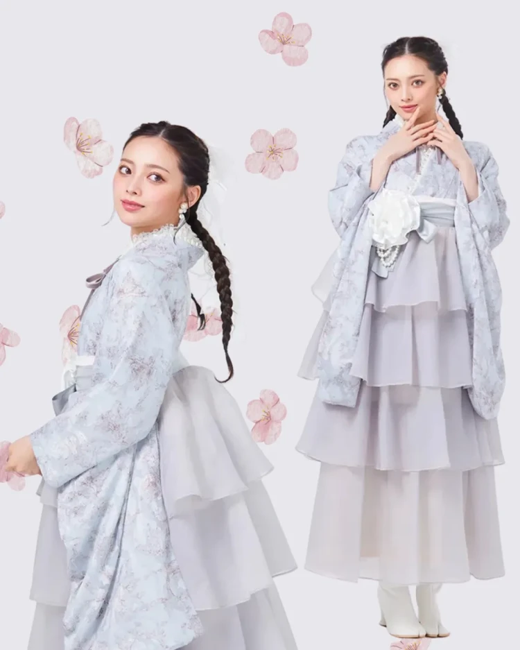 ヘップバーンシリーズでSHIHO着用のシフォンドレス袴コーデ