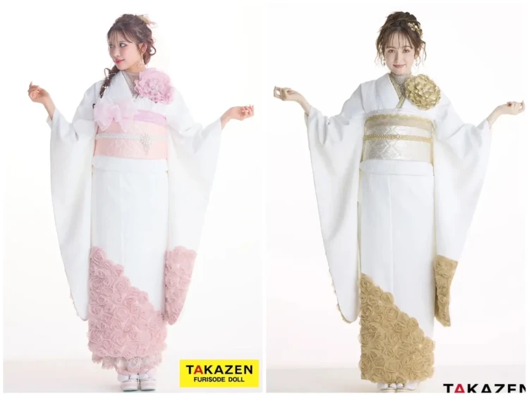 TAKAZEN奈良店の振袖で双子コーデ