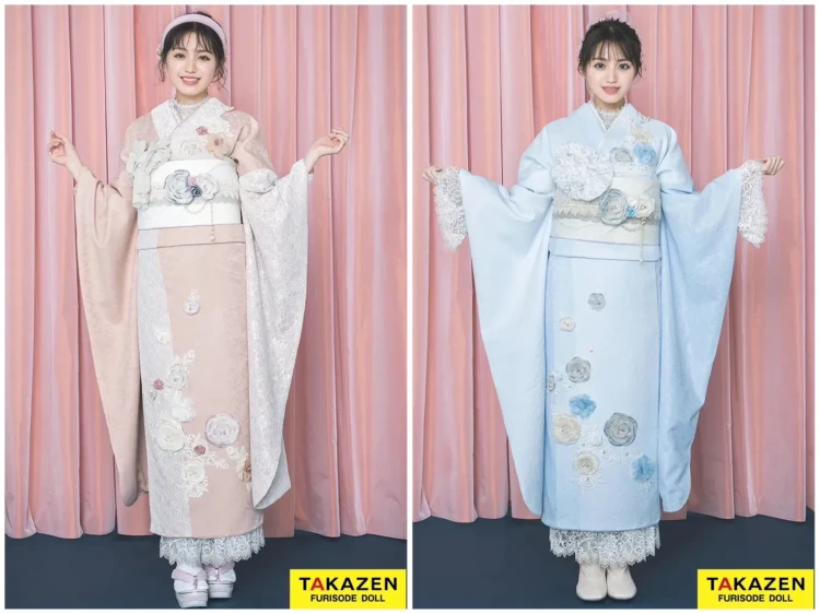 TAKAZEN奈良店の振袖で双子コーデ
