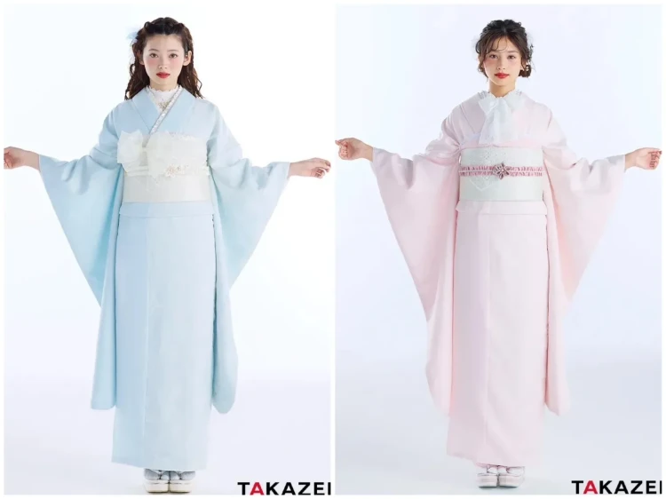 TAKAZEN奈良店の振袖で双子コーデ
