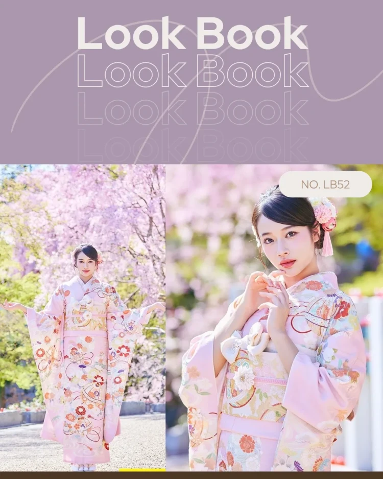 TAKAZENの振袖をご着用された天翔天音さんの勝尾寺でのLOOKBOOK撮影の様子