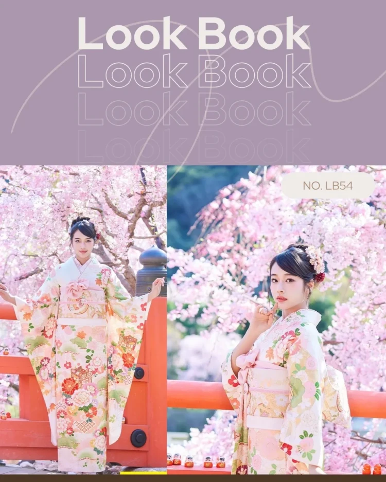 TAKAZENの振袖をご着用された天翔天音さんの勝尾寺でのLOOKBOOK撮影の様子