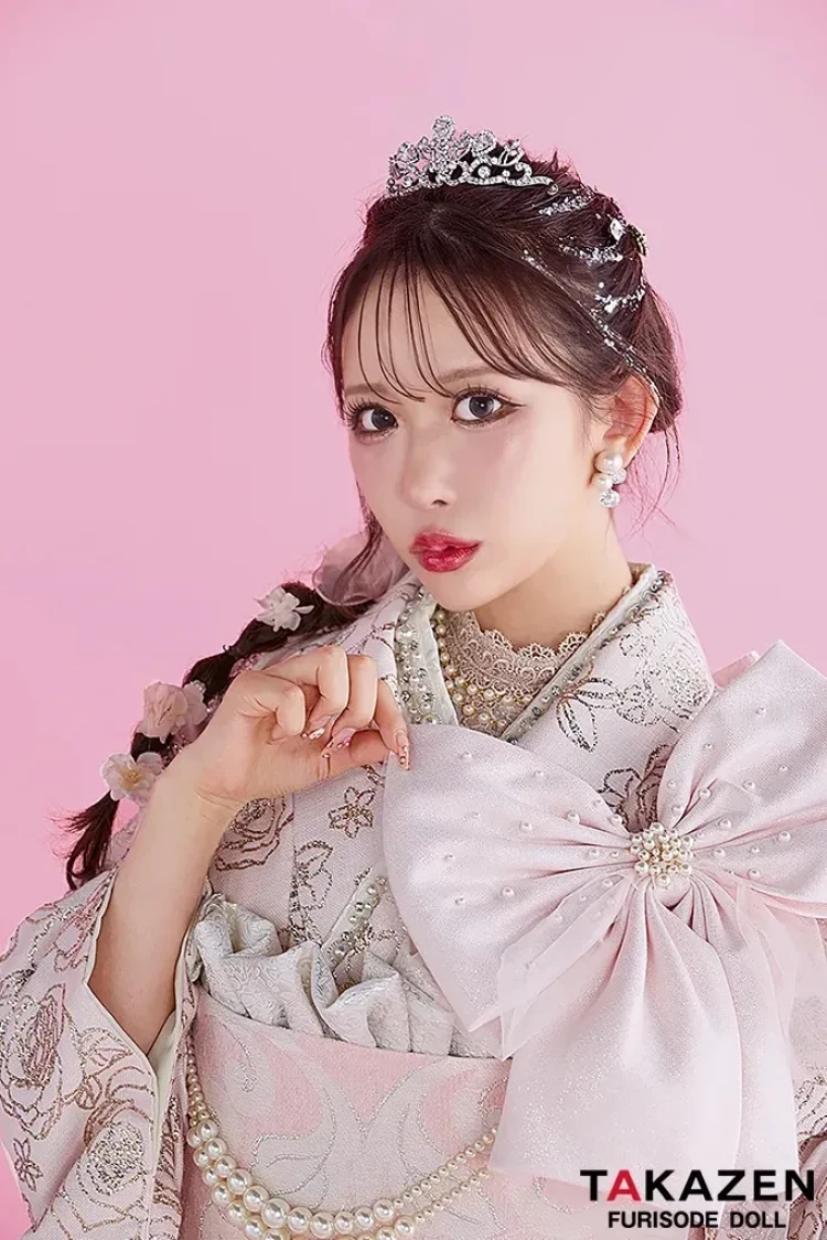 大きめリボンがかわいいプリンセス振袖コーデ