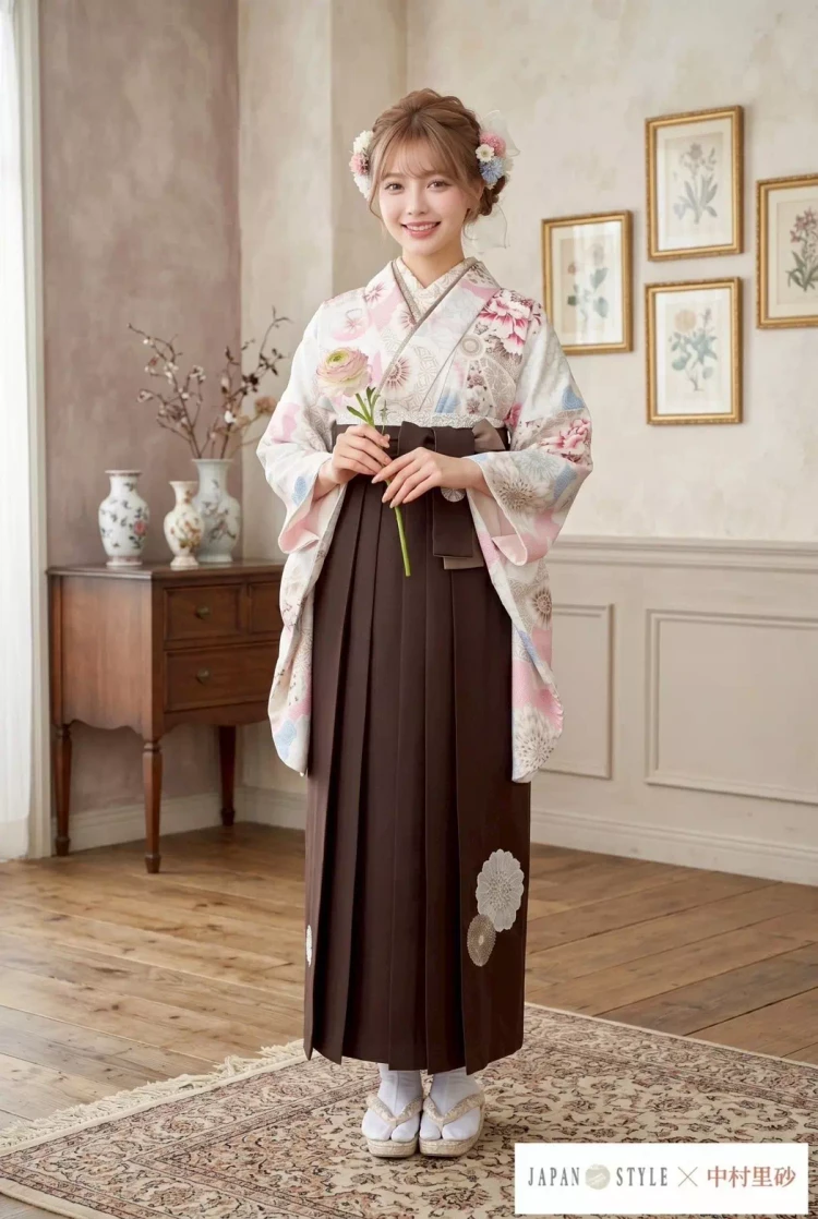くすみカラー袴。綺麗めで可愛く着こなせる袴。