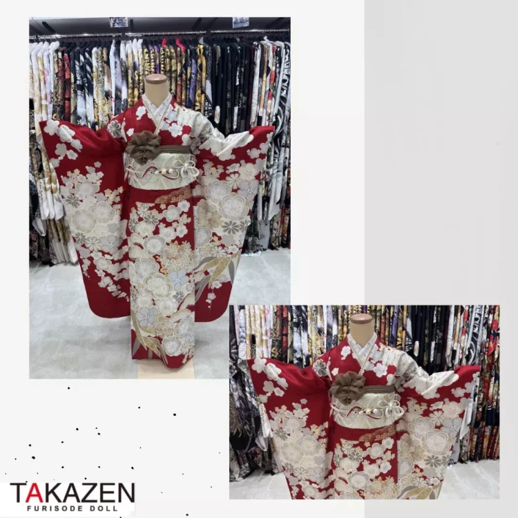 TAKAZEN神戸旧居留地店の赤色粋古典お振袖
