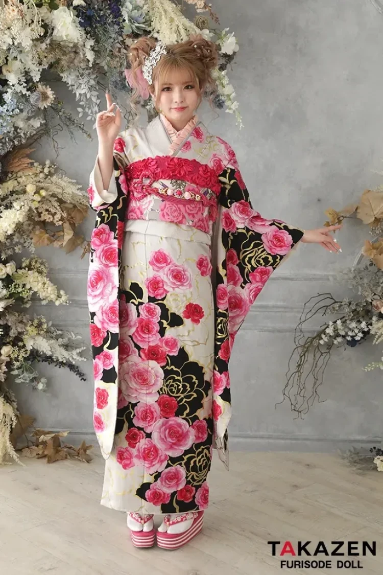 成人式　振袖　姫ギャル　キラキラ　TAKAZEN　ピンク　