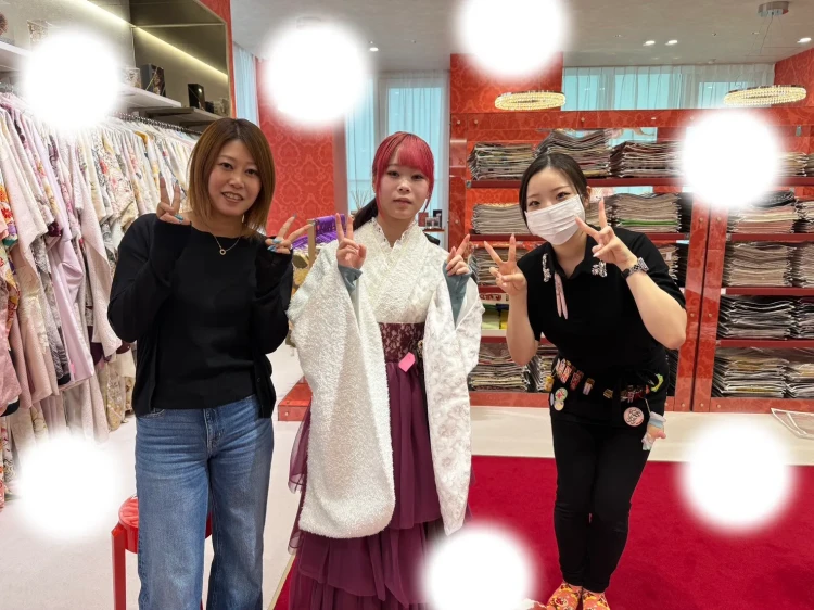 大阪梅田　卒業式袴レンタル　ドレス袴