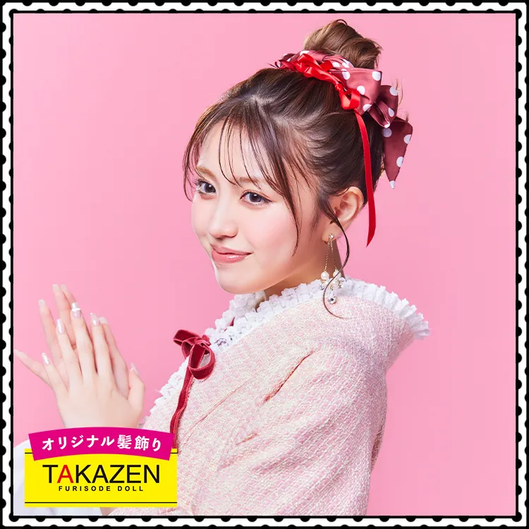 かわいいお団子スタイル×ドットスカーフアレンジ♡赤