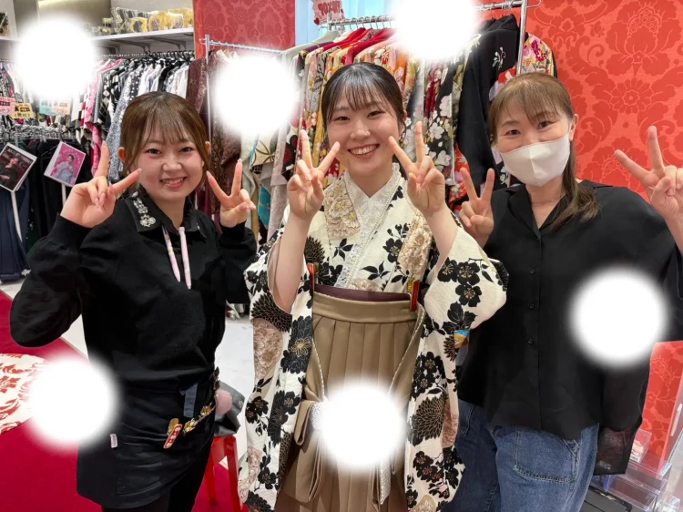 大阪梅田　卒業式袴　袴レンタル　くすみカラー袴