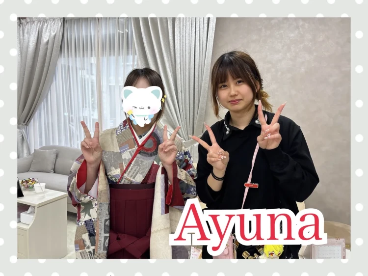 TAKAZEN奈良店でモダン袴をオシャレにコーデしたお客様の様子