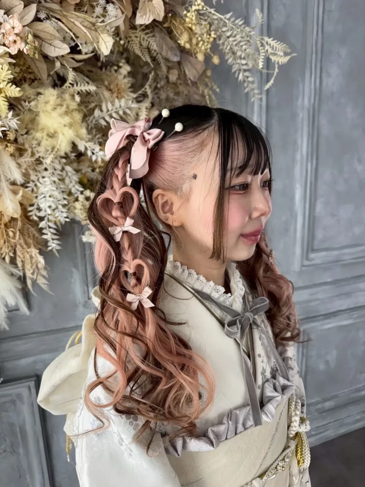 成人式　前撮り　梅田　ヘアスタイル　髪型　振袖ヘア