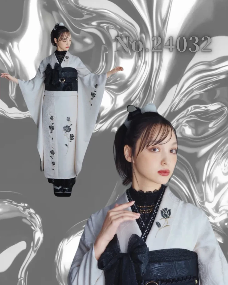 TAKAZEN東京表参道店Flagshipでモードスタイル好きさんに向けたヴィンテージ振袖のご紹介。白の振袖