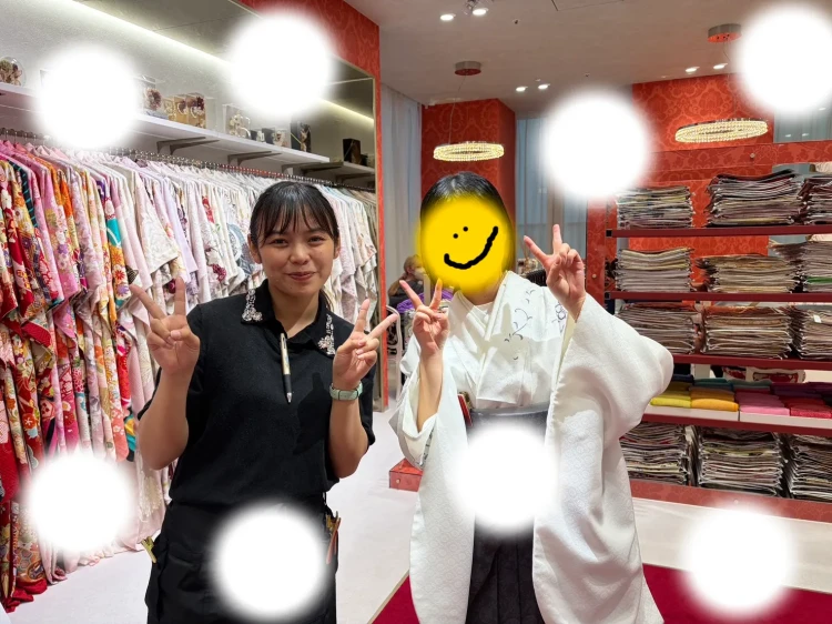 卒業式　袴レンタル　新作袴　白色袴