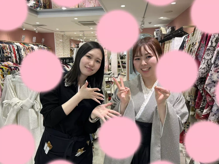 TAKAZEN姫路店　袴卒業式　姫路袴　加古川袴　高砂袴　大手前短期大学　キラキラ　ドレス袴　千鳥柄