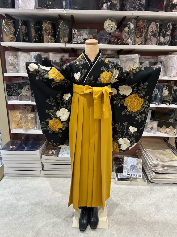 TAKAZEN姫路店　袴卒業式　姫路袴　加古川袴　高砂袴　からし　黒　2027年卒業式
