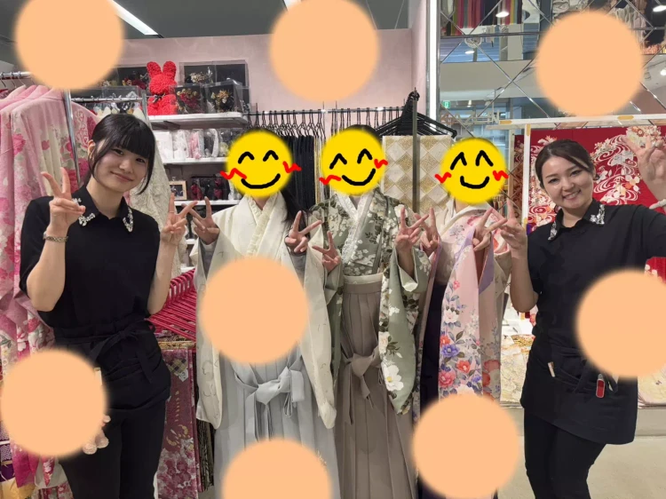 TAKAZEN神戸旧居留地店お友達同士での袴コーデのお客様紹介
