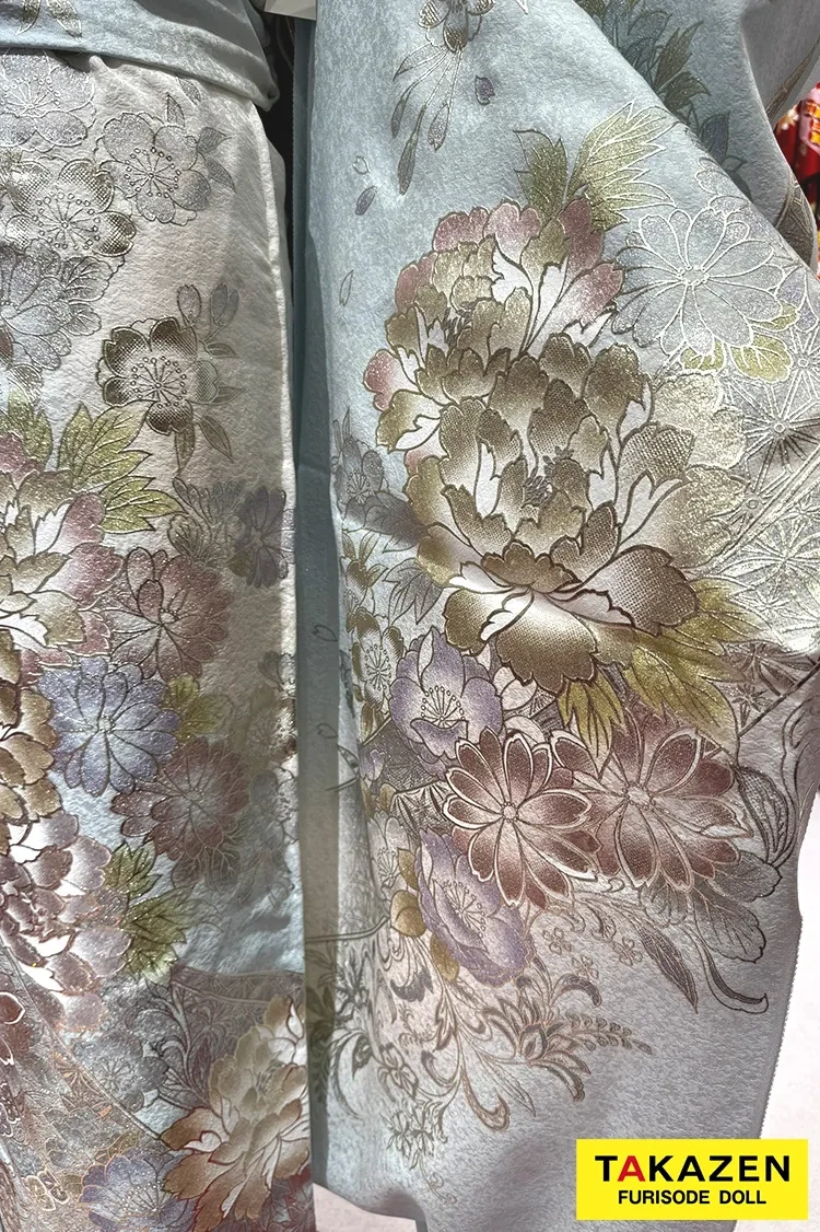 TAKAZENのレンタル振袖 正統派古典 水色/くすみブルー 綺麗な振袖 上品 大人かわいい【通販可】YK252