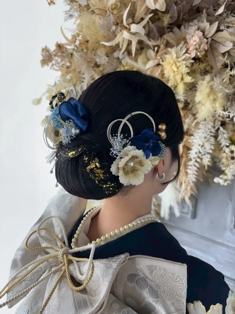 成人式　前撮り　梅田　ヘアスタイル　髪型　振袖ヘア