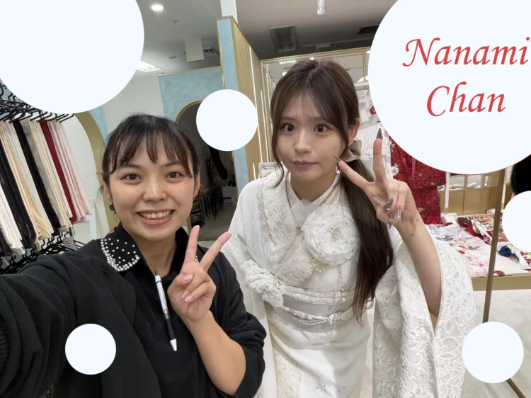 タカゼン心斎橋に来店しコーディネートを決定された2027年成人姫ちゃんとスタッフのツーショット