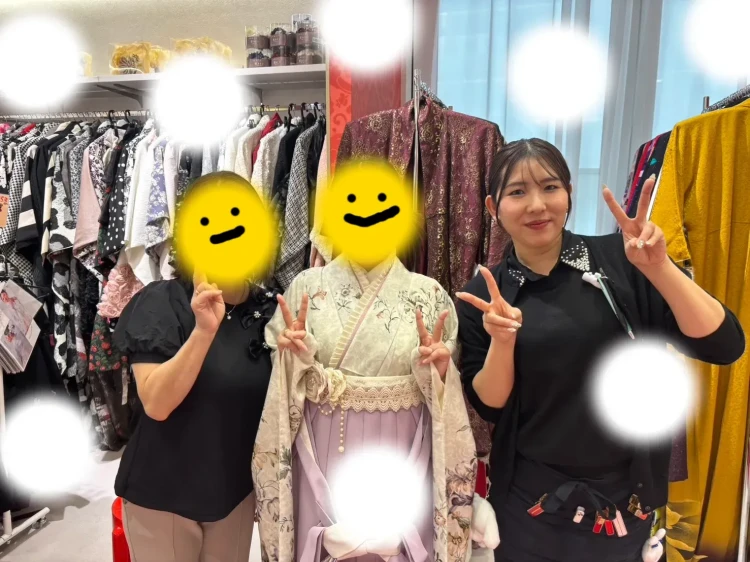 卒業式　袴レンタル　大阪梅田　かわいい袴　くすみカラー